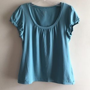 LOFT Teal Tee Size L Petite